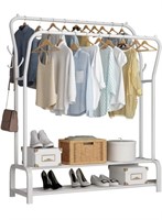 Udear double deck white garment rack