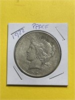1922 United States PEACE Silver Dollar