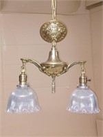 Vintage Brass 2 Bulb Fixture