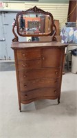 TALL CHEST OF DRAWERS WITH MIRROR