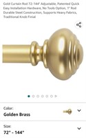 Gold Curtain Rod 72-144" Adjustable, Patented
