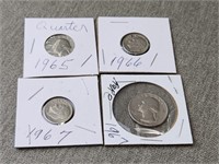 1965 & 1967 Quarters, 66 & 67 Dimes