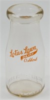 * Vintage Lotus Lawn Dairy Half Pint Glass Milk