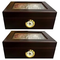 Two NEW Glass Top Humidors
