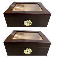 Two NEW Glass Top Humidors