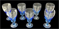 7 Blue Tinted Goblets