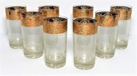 Mid Century Glasses with Gold Rims
