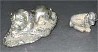 Silvered Dog Paperweights
