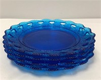 Blue Depression Glass Lunch Plates