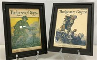 Two Framed Cover Pages, The Literary Digest
