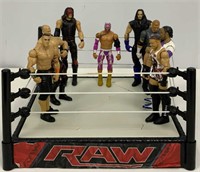 Raw Wrestling Ring, Eight Wrestlers