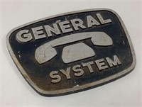 Metal General System Telephone Sign