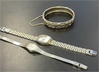 Ladies Armitron and Seiko Watch, Sterling Cuff