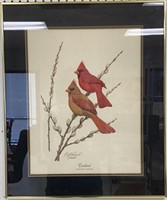 Framed Signed Cardinal Print