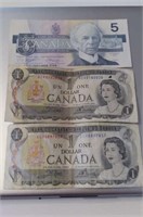 Very Nice Shape 1986 Five Dollar Bill, Two 1973