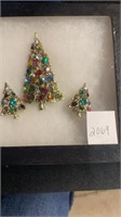 Vintage Multi color Rhinestone Christmas tree