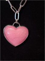 New Everlasting Endearment Pink Heart Necklace & E