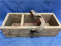 Primitive wooden nail tote from the farm