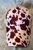 New Brown Cow print Crisscross ponytail hat