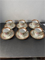 VINTAGE NORITAKE DRESDOLL CUP AND SAUCERS 2.5T X