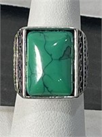 GREEN TURQUOISE STYLE RING SIZE 7