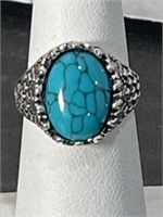 BLUE TURQUOISE STYLE RING SIZE 7