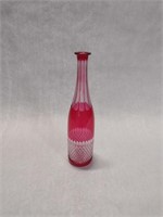 Red Pressed Glass Vase