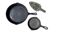 Iron Skillets and Trivet