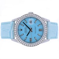 Rolex DateJust Diamond Blue Dial 36MM Wristwatch