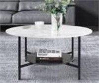 2 Tier Round Marble Coffee Table Sintered Stone