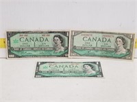 $1 Bills - 2 1867-1967. 1954