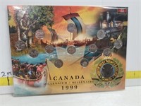 1999 Canada Millenium Quarter Set On Board
