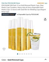 FOCUSLINE 200 12oz fold rimmed plastic cups
