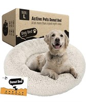 New Active Pets Plush Calming Dog Bed, Donut Dog
