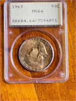 Gen 2 NGC 1963 Franklin Half Dollar Rattler Case