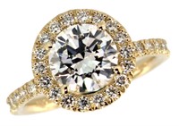 14k Gold 2.56 ct Brilliant VS1 Lab Diamond Ring