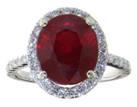 14kt Gold 7.55 ct Ruby & Diamond Ring