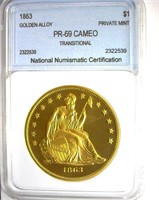 1836 1 NNC PR-69 CAM Trans. Golden Alloy Copy