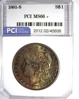 1881-S Morgan PCI MS-66+ Iridescent Toning