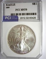 2009 Silver Eagle PCI MS-70