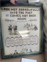 Vintage embroidered sign