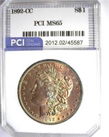 1892-CC Morgan PCI MS-65 LISTS FOR $8250