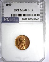 1939 Cent PCI MS-67 RD LISTS FOR $185
