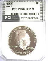 1990-P S$1 Eisenhower PCI PR-70 DCAM $140 GUIDE