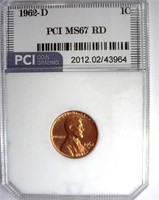 1962-D Cent PCI MS-67 RD LISTS FOR $1500