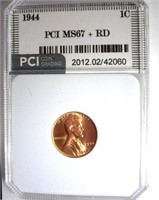 1944 Cent PCI MS-67+ RD LISTS FOR $650