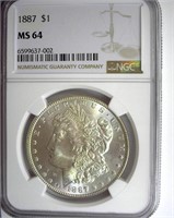 1887 Morgan NGC MS-64