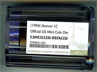 1994 Denver 1c NGC Official Us Mint Coin Die