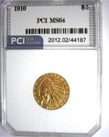 1910 Gold $5 PCI MS-64 LISTS FOR $4000