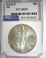 1996 Silver Eagle PCI MS-70 LISTS FOR $4100